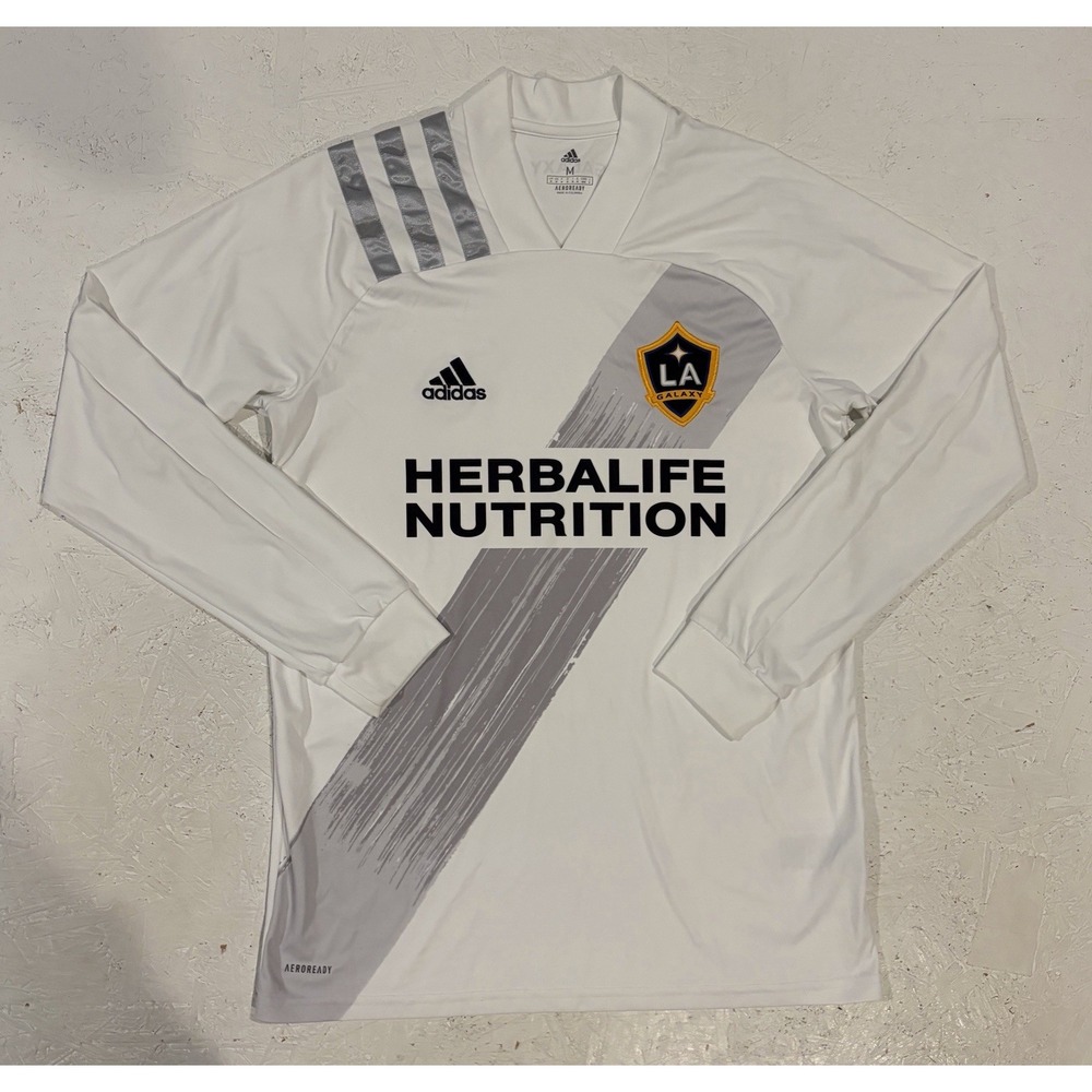 Adidas 2020 LA Galaxy Home Jersey Authentic Long Sleeve FI4020 Mens M White